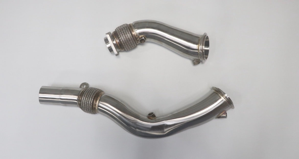 3." BMW stainless steel downpipe. 2014 + S55 F80 F82 M3 M4 2014+