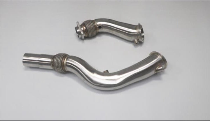 3." BMW stainless steel downpipe. 2014 + S55 F80 F82 M3 M4 2014+