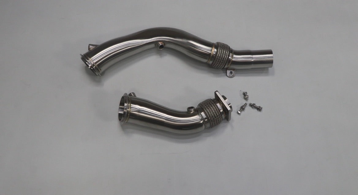 3." BMW stainless steel downpipe. 2014 + S55 F80 F82 M3 M4 2014+